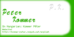 peter kommer business card